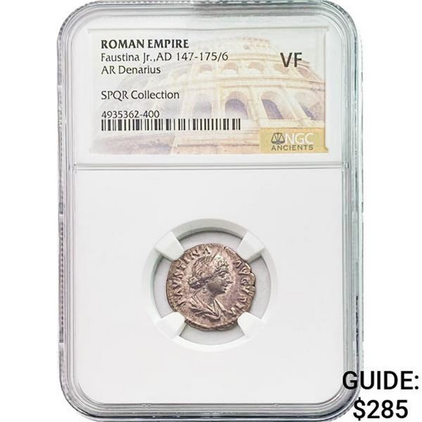Roman Faustina Jr. AD 147-175/6 Silver Denarius NGC VF