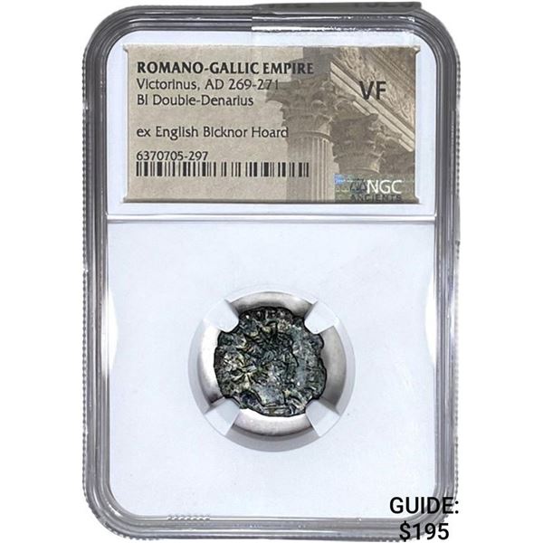Romano Gallic Victorinus, AD 269-271 BI DBL Denarius NGC VF