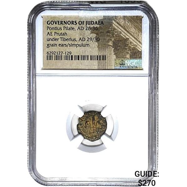 Judaea Pontius Pilate, AD 26-36 Bronze Prutah NGC