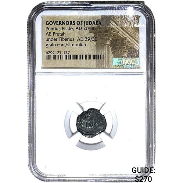 Judaea Pontius Pilate, AD 26-36 Bronze Prutah NGC