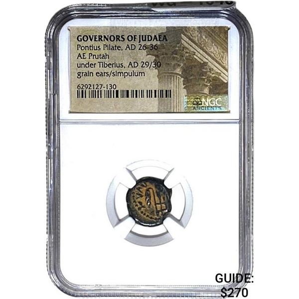 Judaea Pontius Pilate, AD 26-36 Bronze Prutah NGC