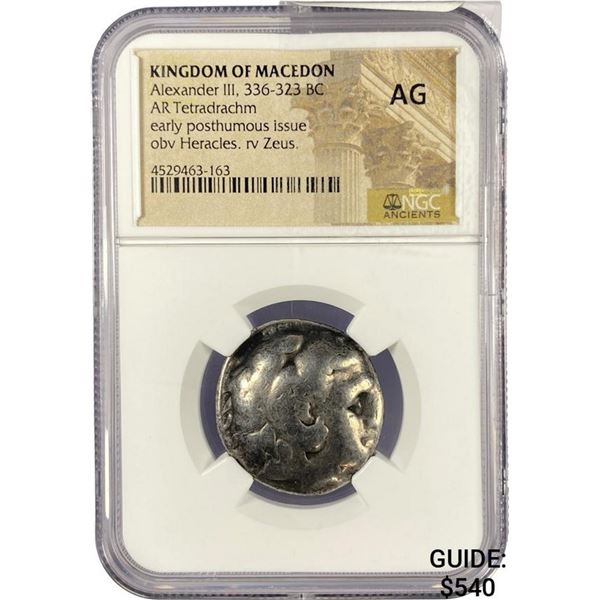 Macedon Alexander III, 336-323 BC SIlver Tetradrachm NGC
