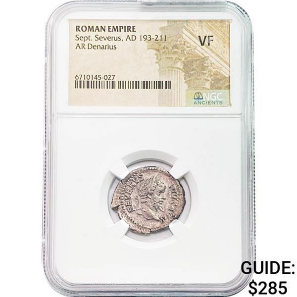 Roman Sept. Severus, AD 193-211 Silver Denarius  VF