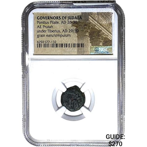 Judaea Pontius Pilate, AD 26-36 Bronze Prutah NGC