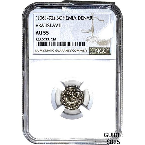 1061-92 Bohemia Denar Vratislav II NGC AU55