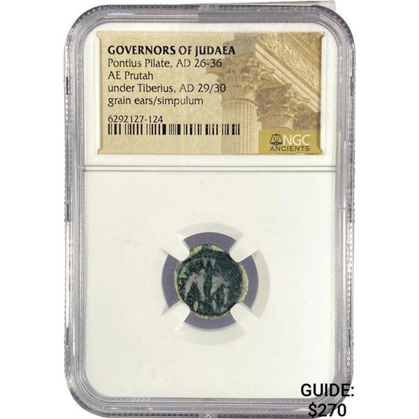 Judaea Pontius Pilate, AD 26-36 Bronze Prutah NGC