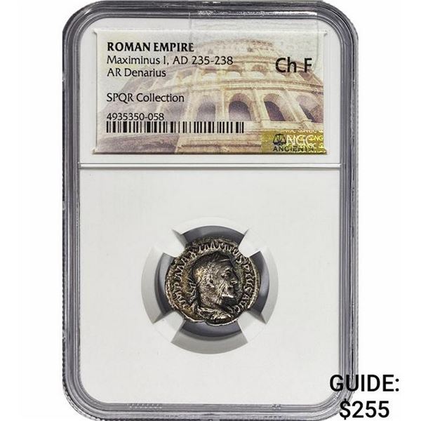 Roman Maximinus I, AD 235-238 Silver Denarius NGC
