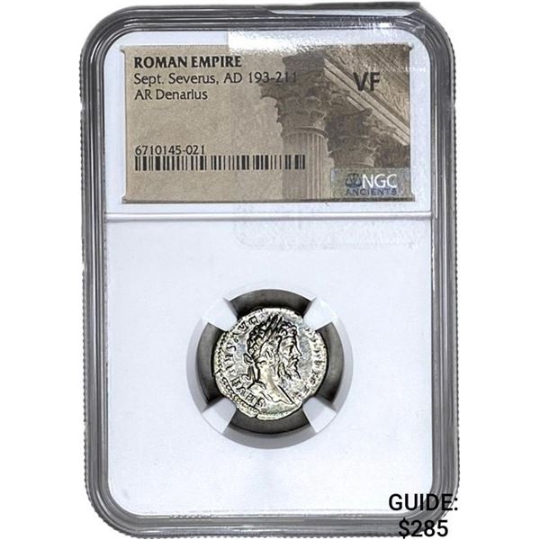 Roman Sept. Severus AD193-211 Silver Denarius  VF