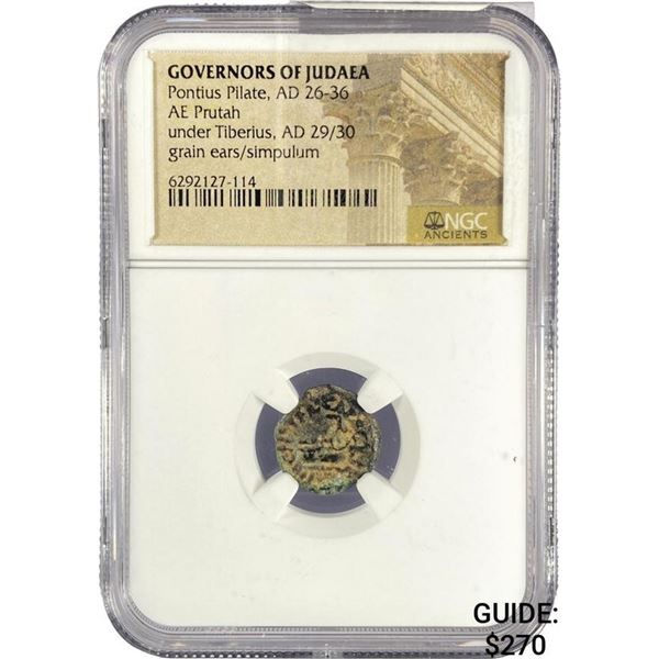 Judaea Pontius Pilate, AD 26-36 Bronze Prutah NGC