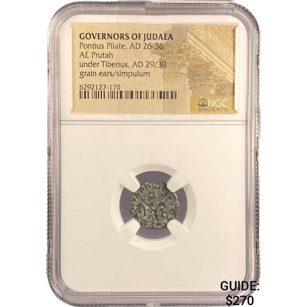Judaea Pontius Pilate, AD 26-36 Bronze Prutah NGC