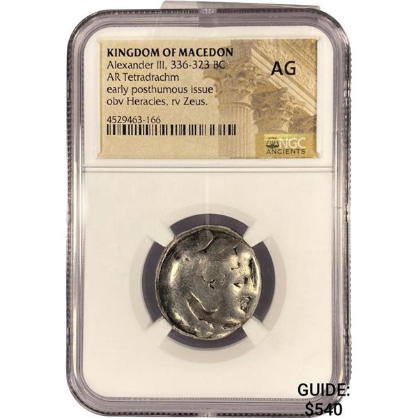 Macedon Alexander III, 336-323 BC Silver Tetradrachm NGC