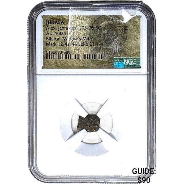 Judaea Alex. Jannaeus, 103-76 BC Widow's Mite NGC F