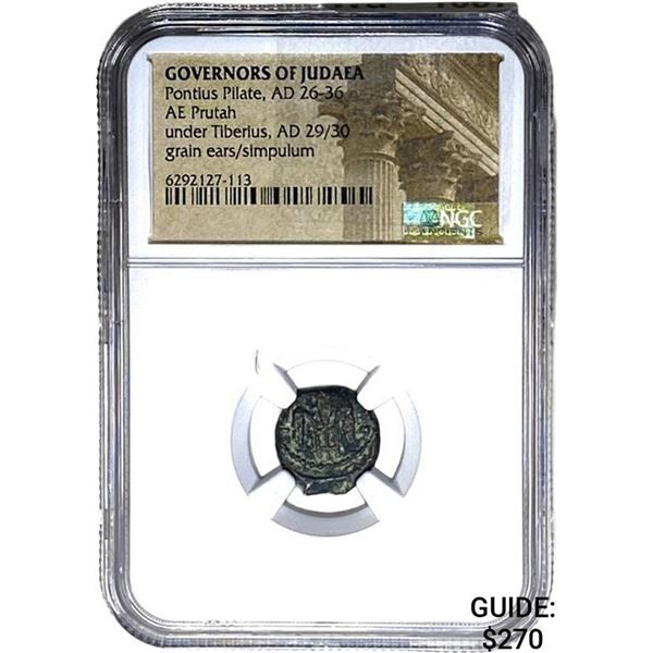Judaea Pontius Pilate, AD 26-36 Bronze Prutah NGC