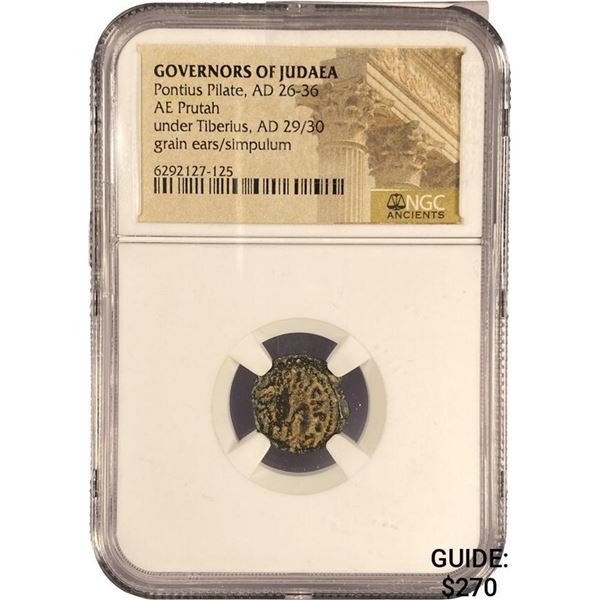 Judaea Pontius Pilate, AD 26-36 Bronze Prutah NGC