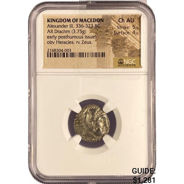 Macedon Alexander III, 336-323 BC Silver Drachm
