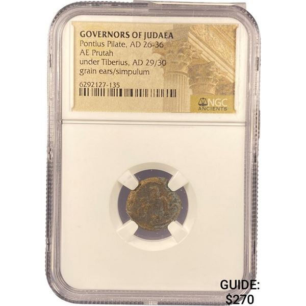 Judaea Pontius Pilate, AD 26-36 Bronze Prutah NGC