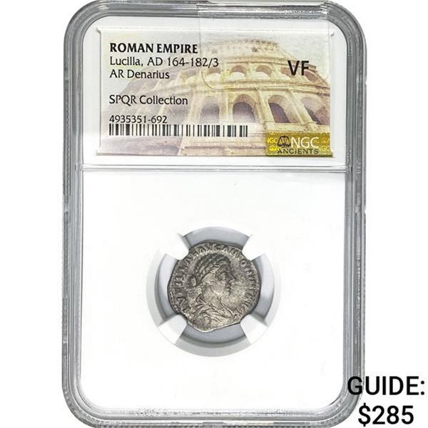 Roman Lucilla, AD 164-182/3 Silver Denarius  VF