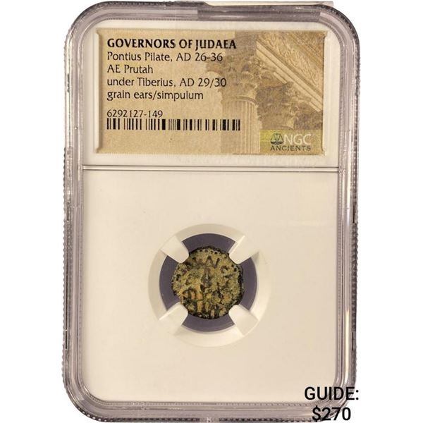 Judaea Pontius Pilate, AD 26-36 Bronze Prutah NGC