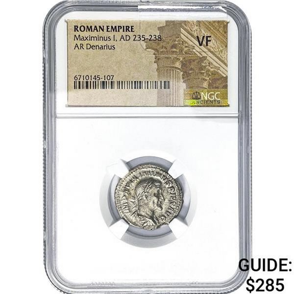 Roman Maximinus I, AD 235-238 Silver Denarius  VF