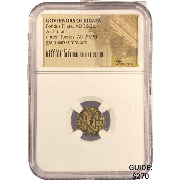 Judaea Pontius Pilate, AD 26-36 Bronze Prutah NGC