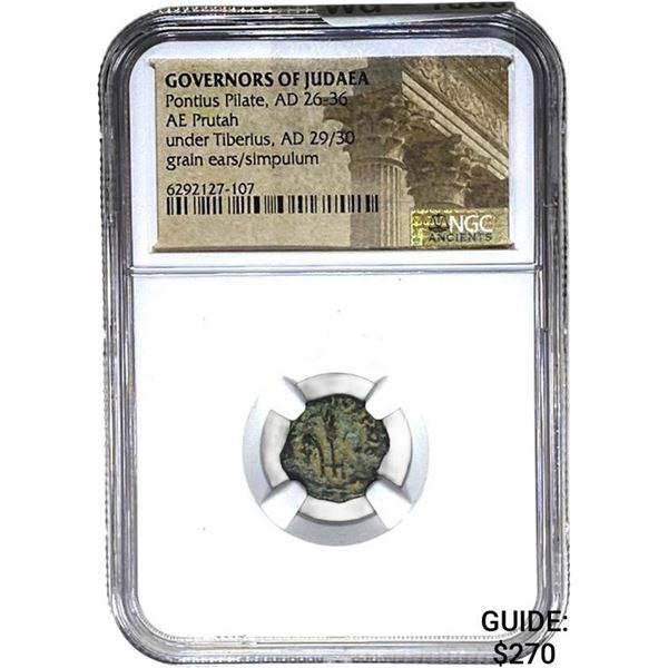 Judaea Pontius Pilate, AD 26-36 Bronze Prutah NGC