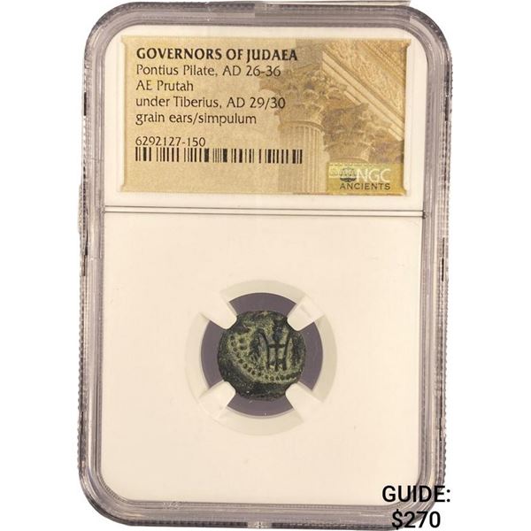 Judaea Pontius Pilate, AD 26-36 Bronze Prutah NGC
