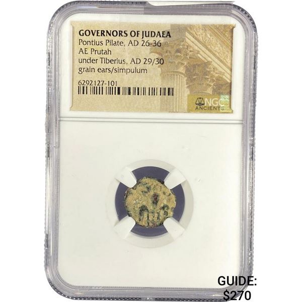 Judaea Pontius Pilate, AD 26-36 Bronze Prutah NGC