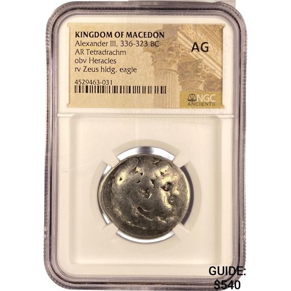 Macedon Alexander III, BC 336-323 Silver Tetradrachm  AG