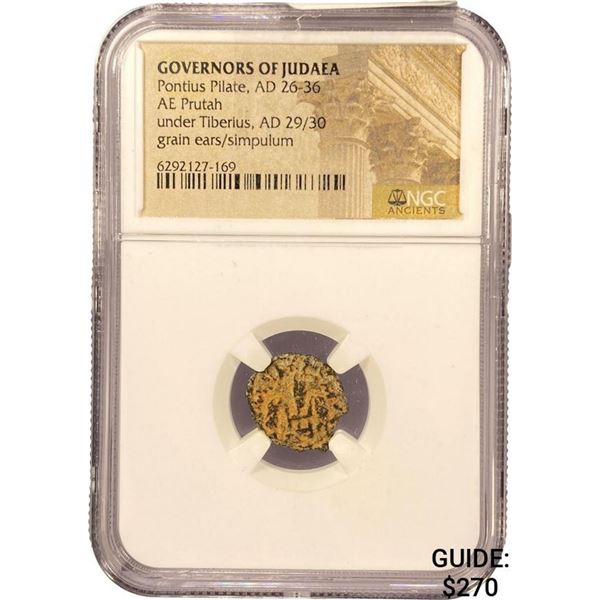 Judaea Pontius Pilate, AD 26-36 Bronze Prutah NGC