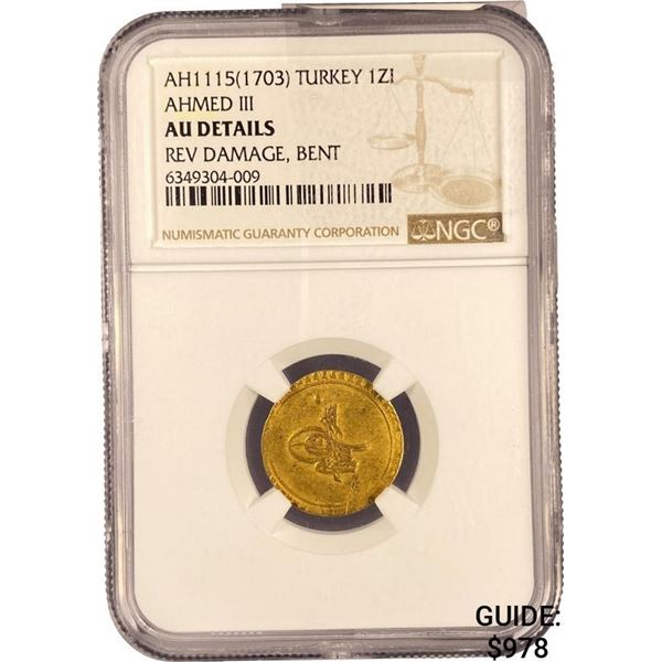 1703 Turkey 1ZI, Ahmed III AH1115 NGC AU