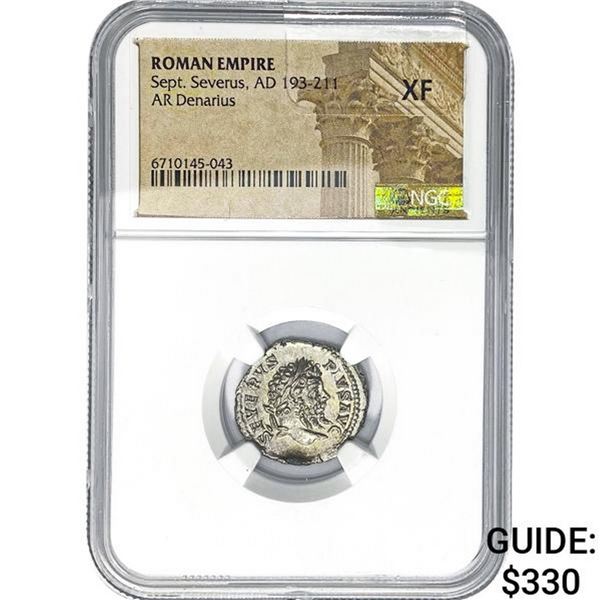 Roman Sept. Severus, AD 193-211 Silver Denarius  XF