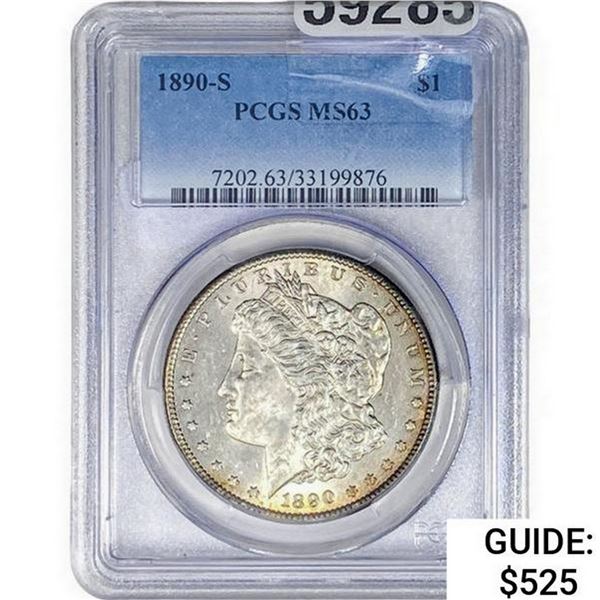 1890-S Morgan Silver Dollar PCGS MS63