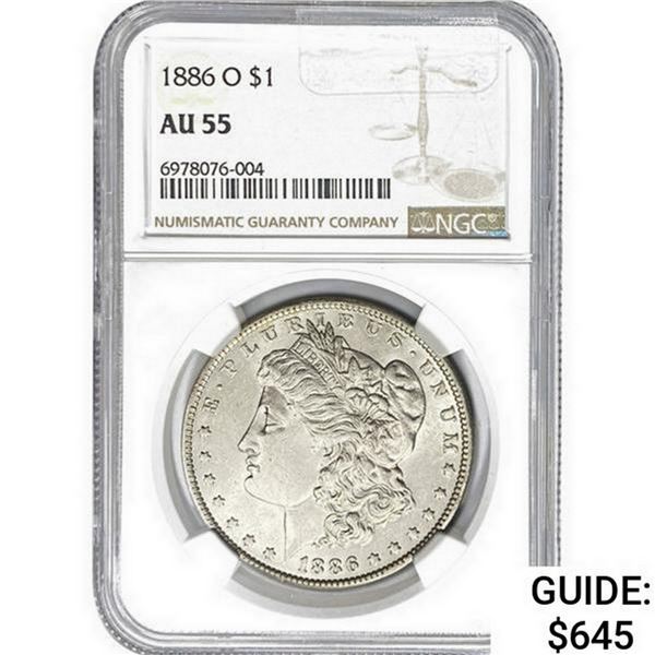 1886-O Morgan Silver Dollar NGC AU55