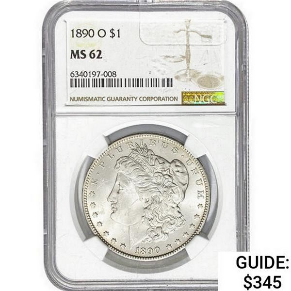 1890-O Morgan Silver Dollar NGC MS62