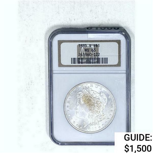 1885-S Morgan Silver Dollar NGC MS63