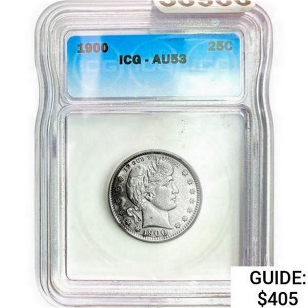 1900 Barber Quarter ICG AU53
