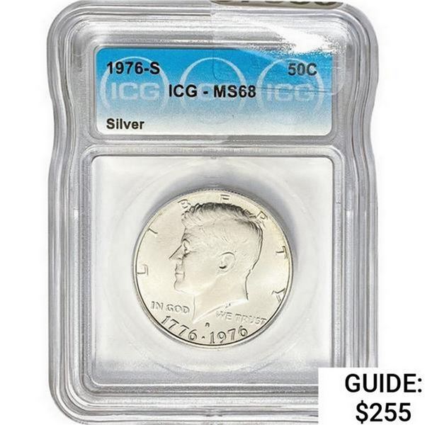 1976-S Kennedy Half Dollar Silver ICG MS68