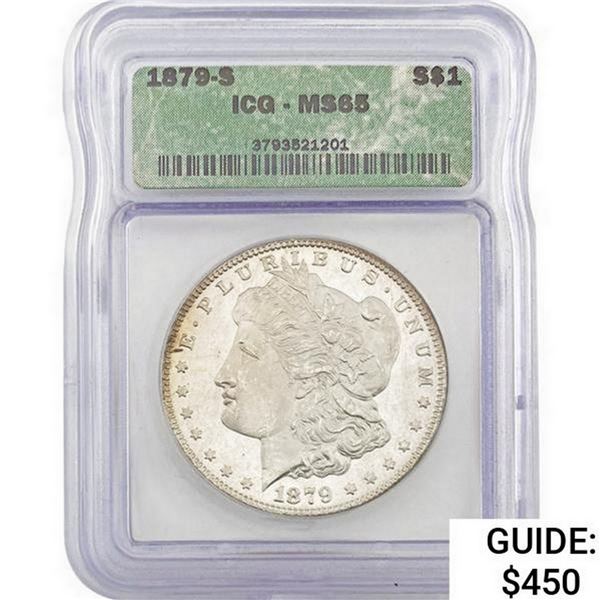 1879-S Morgan Silver Dollar ICG MS65