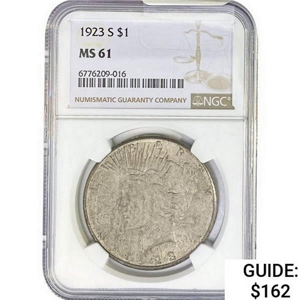 1923-S Morgan Silver Dollar NGC MS61