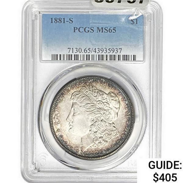 1881-S Morgan Silver Dollar PCGS MS65