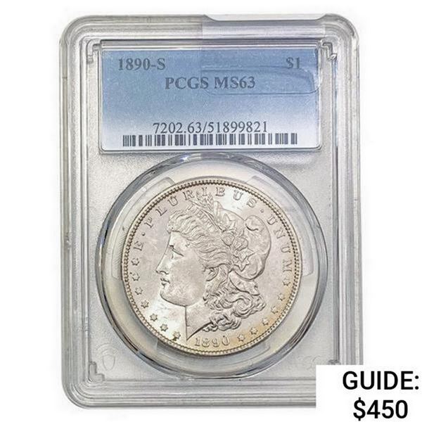 1890-S Morgan Silver Dollar PCGS MS63