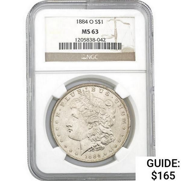 1884-O Morgan Silver Dollar NGC MS63
