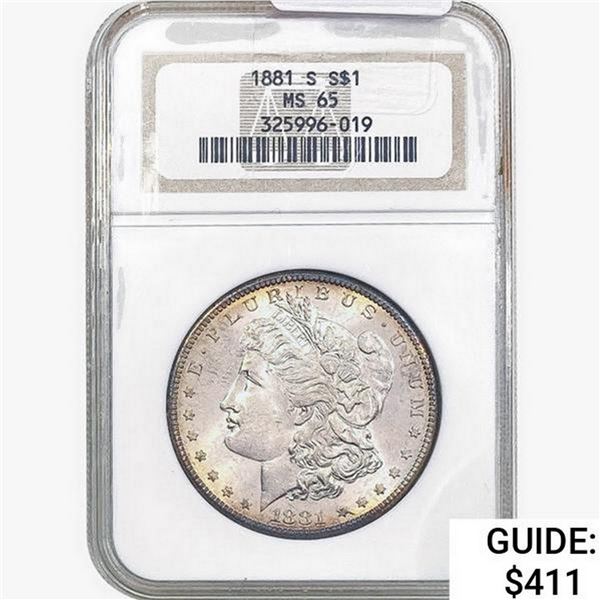 1881-S Morgan Silver Dollar NGC MS65