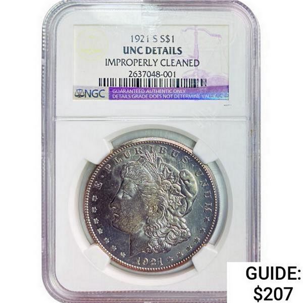 1921-S Morgan Silver Dollar NGC UNC DETAILS