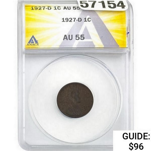 1927-D Wheat Cent ANACS AU55