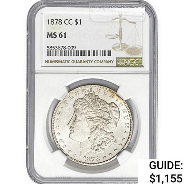 1878-CC Morgan Silver Dollar NGC MS61