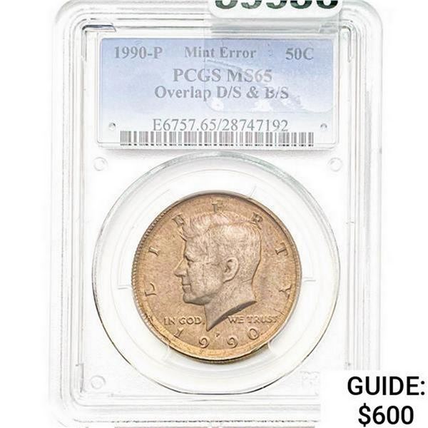 1900-P Kennedy Half Dollar PCGS MS65 Overlap D/S & B/S