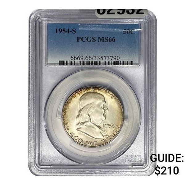 1954-S Franklin Half Dollar PCGS MS66