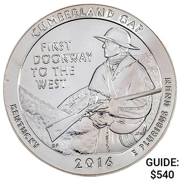 2016 Silver 5 oz 25C Cumberland Gap
