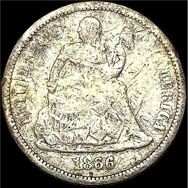1866-S Silver DimeLIGHTLY CIRCULATED